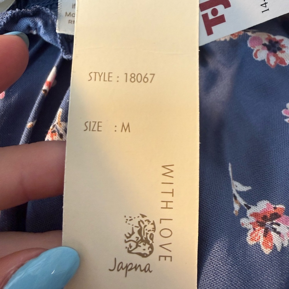 Japna Navy Floral Wide-Leg Jumpsuit - Picture 2 of 4